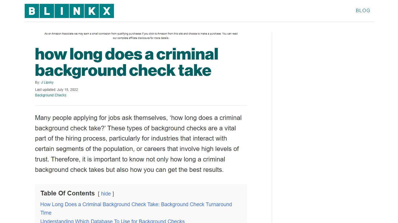 how long does a criminal background check take - Blinkx